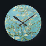 Reloj Redondo Mediano Van Gogh Almond Blossoms<br><div class="desc">Artista: Vincent Van Gogh Título: Flores de almendra alteradas de color por 2Sweet4wordsDiseños de van gogh,  van gogh,  flores de almendros,  verde azuladas,  flores,  floral,  primavera,  sofisticada decoración</div>