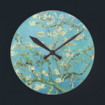 Reloj Redondo Mediano Van Gogh Almond Blossoms<br><div class="desc">Artista: Vincent Van Gogh Título: Flores de almendra alteradas de color por 2Sweet4wordsDiseños de van gogh,  van gogh,  flores de almendros,  verde azuladas,  flores,  floral,  primavera,  sofisticada decoración</div>