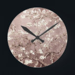 Reloj Redondo Mediano Van Gogh Almond Blossoms Beige<br><div class="desc">Artista: Vincent Van Gogh Título: Flores de almendra alteradas de color por 2Sweet4wordsDiseños</div>