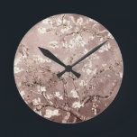 Reloj Redondo Mediano Van Gogh Almond Blossoms Beige<br><div class="desc">Artista: Vincent Van Gogh Título: Flores de almendra alteradas de color por 2Sweet4wordsDiseños</div>