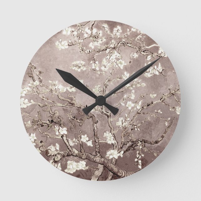 Reloj Redondo Mediano Van Gogh Almond Blossoms Beige (Anverso)