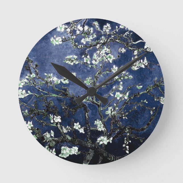 Reloj Redondo Mediano Van Gogh Almond Blossoms Midnight Blue (Anverso)
