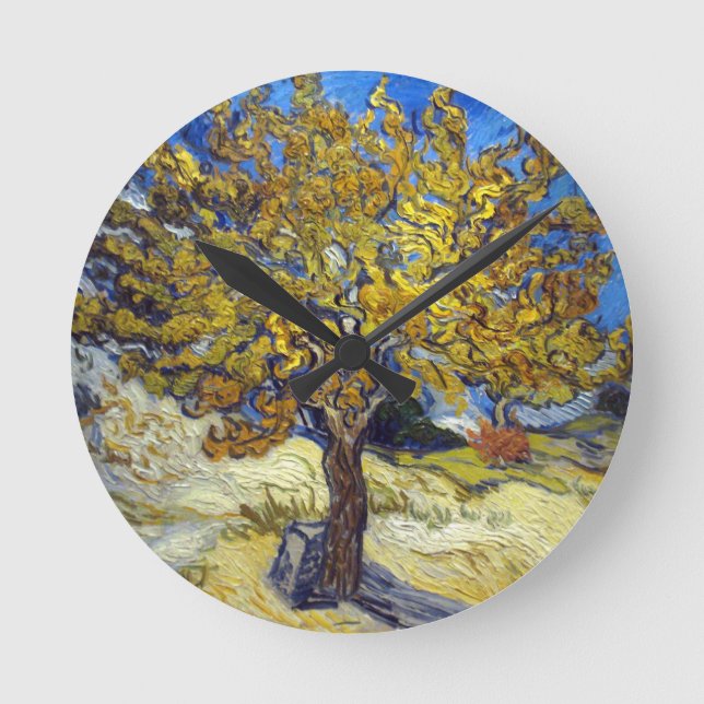 Reloj Redondo Mediano Van Gogh Mulberry Tree Masterpiece Art (Anverso)