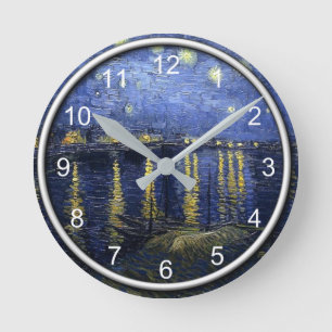 Reloj Redondo Mediano Van Gogh - Noche estrellada sobre el Ródano