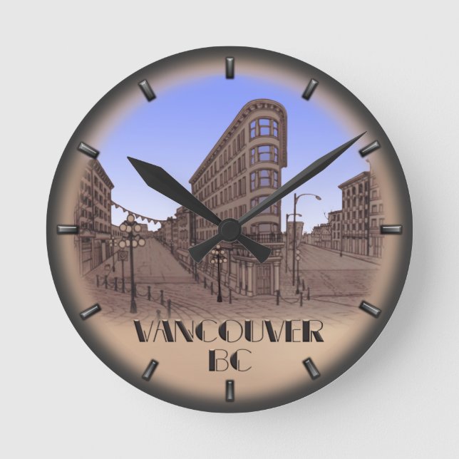 Reloj Redondo Mediano Vancouver Clock Gifts Vancouver Gastown Wall Clock (Anverso)