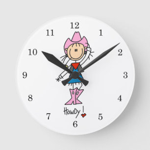Reloj Redondo Mediano Vaquera en camisetas rosadas y regalos