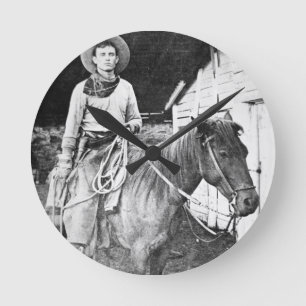 Reloj Redondo Mediano Vaquero americano en Kansas, c.1880 (foto de b/w)