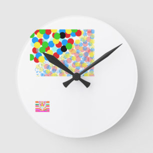 Reloj Redondo Mediano Variedad del arte de las paredes de color