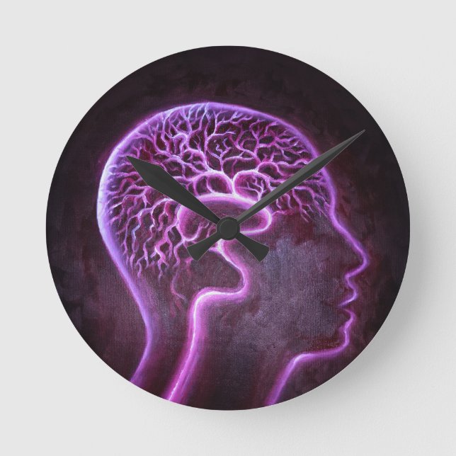 Reloj Redondo Mediano Vascularización del cerebro humano (Anverso)
