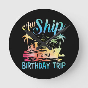 Reloj Redondo Mediano Vaya Barco Es Mi Viaje De Cumpleaños