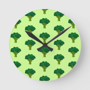 Reloj Redondo Mediano Vegetales verdes de brócoli sanos