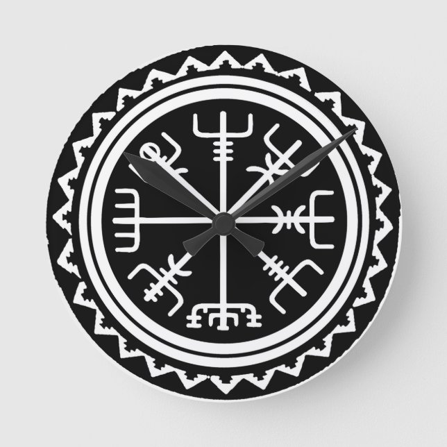 Reloj Redondo Mediano Vegvisir la brújula náutica (Anverso)