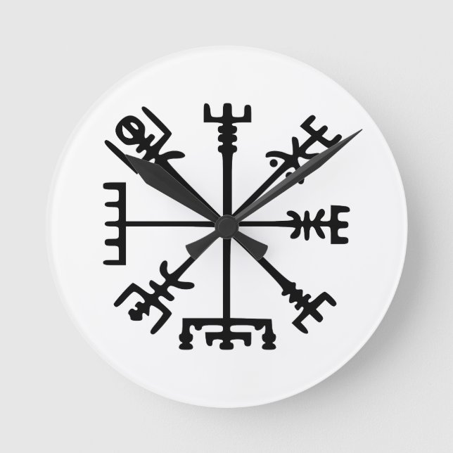 Reloj Redondo Mediano Vegvísir (Viking Compass) (Anverso)