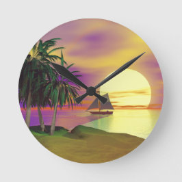 Reloj Redondo Mediano Vela al atardecer