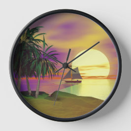 Reloj Redondo Mediano Vela al atardecer