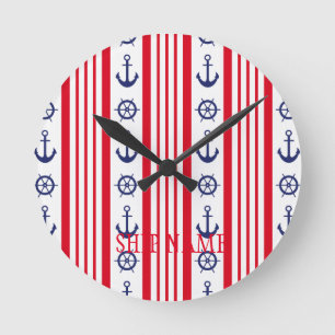 Reloj Redondo Mediano Vela estilo marina
