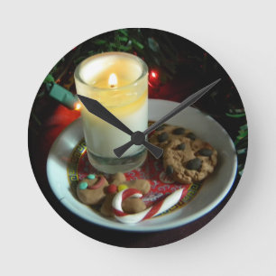 Reloj Redondo Mediano Vela III de la galleta del navidad