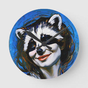 Reloj Redondo Mediano "Velka Teyani" un tramposo de mapache