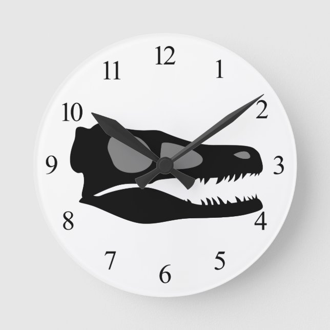 Reloj Redondo Mediano Velociraptor Skull (Anverso)