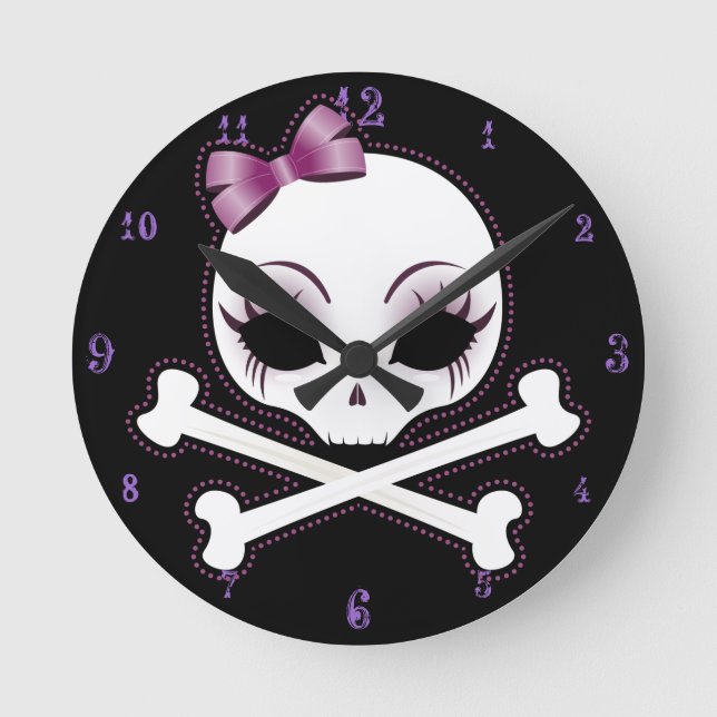 Reloj Redondo Mediano VelusaSkullie (Anverso)