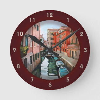 Reloj Redondo Mediano Venecia, Italia - Canal de navegación
