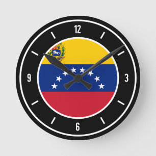Reloj Redondo Mediano Venezuela Flag Elegant