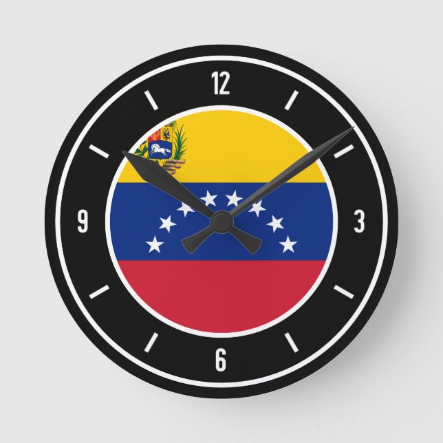 Reloj Redondo Mediano Venezuela Flag Elegant (Anverso)