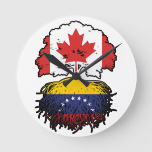 Reloj Redondo Mediano Venezuela: Raíces de árbol canadiense venezolano