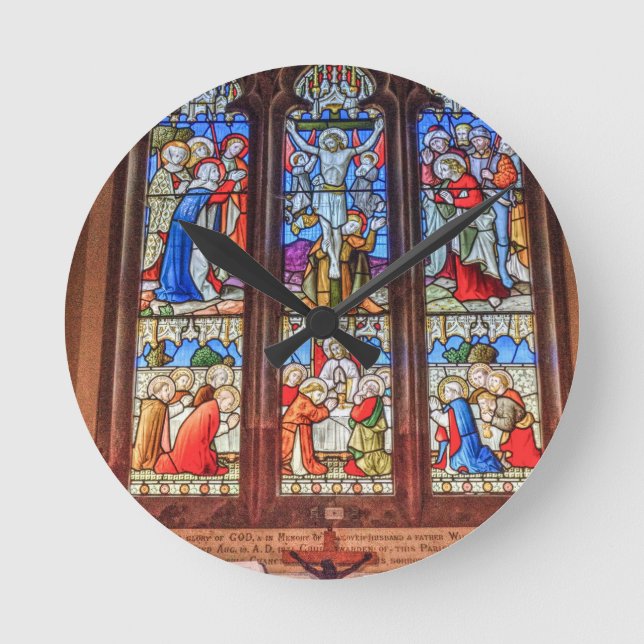 Reloj Redondo Mediano Ventana de vidrio mantenida (Anverso)
