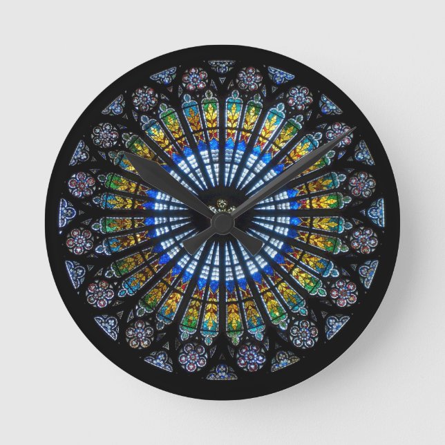 Reloj Redondo Mediano ventana rosa en la catedral de Estrasburgo (Anverso)