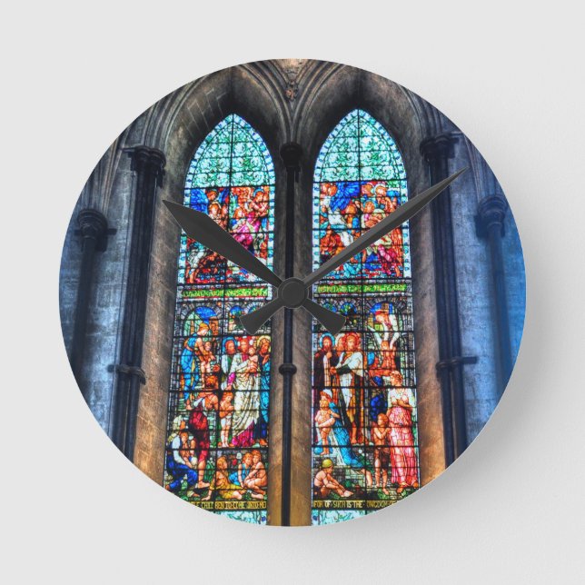 Reloj Redondo Mediano Ventanas de vidrio templado, Catedral de Salisbury (Anverso)