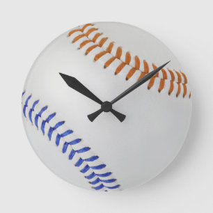 Reloj Redondo Mediano Ventilador de béisbol tastic_Color Laces_og_bl