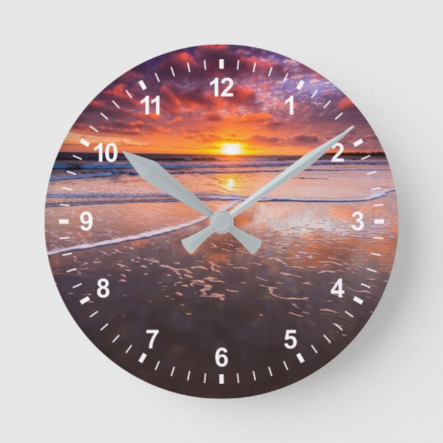 Reloj Redondo Mediano Ventura State Beach At Sunset (Anverso)