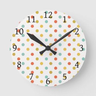 Reloj Redondo Mediano Ver puntos de polka