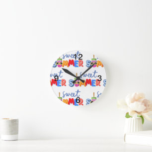 Reloj Redondo Mediano verano dulce