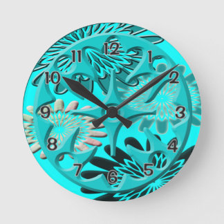 Reloj Redondo Mediano Verde azulado