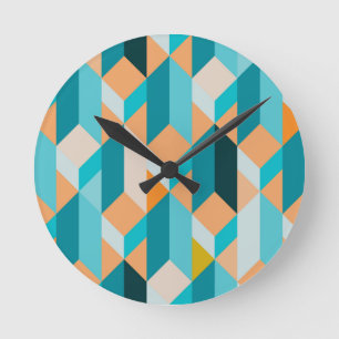 Reloj Redondo Mediano Verde azulado y naranja forma el modelo