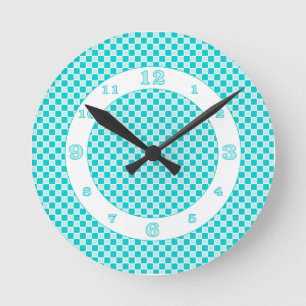 Reloj Redondo Mediano Verificaciones monocromáticas de aqua