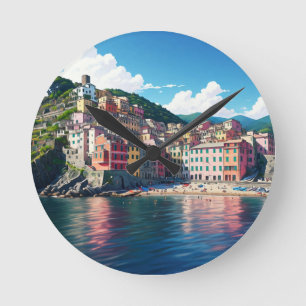 Reloj Redondo Mediano Vernazza, Cinqua Terra Magnet