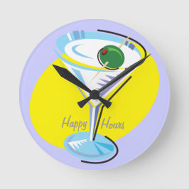 Reloj Redondo Mediano Very Happy Hours_retro-style Martini glass
