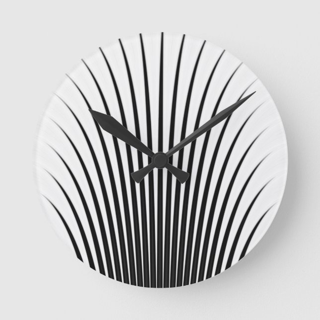 Reloj Redondo Mediano Very Unique Black White Stylish Chic Pattern (Anverso)