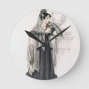 Reloj Redondo Mediano Vestido de luto, placa de moda del representante