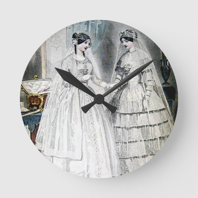 Reloj Redondo Mediano Vestidos de Novia Antiguos (Anverso)