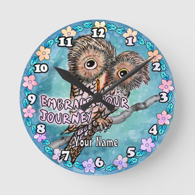 Reloj Redondo Mediano Viaje de búho (Anverso)