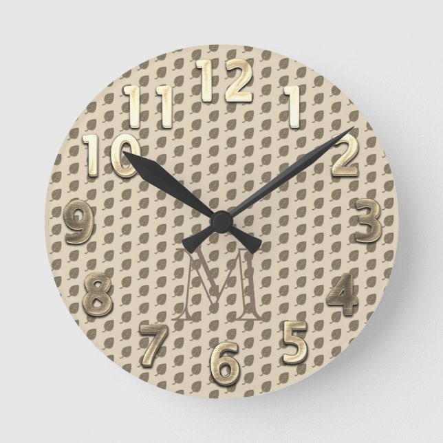 Reloj Redondo Mediano Viaje de vacaciones de oro retro (Anverso)