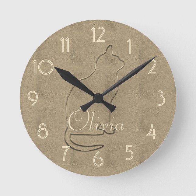 Reloj Redondo Mediano Viaje de vacaciones de oro retro (Anverso)