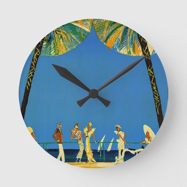 Reloj Redondo Mediano Viaje francés en la Costa Azul (Anverso)