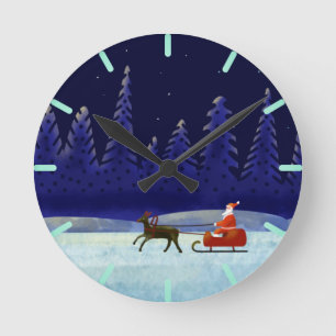 Reloj Redondo Mediano Viaje nocturno de Navidades de Santa María