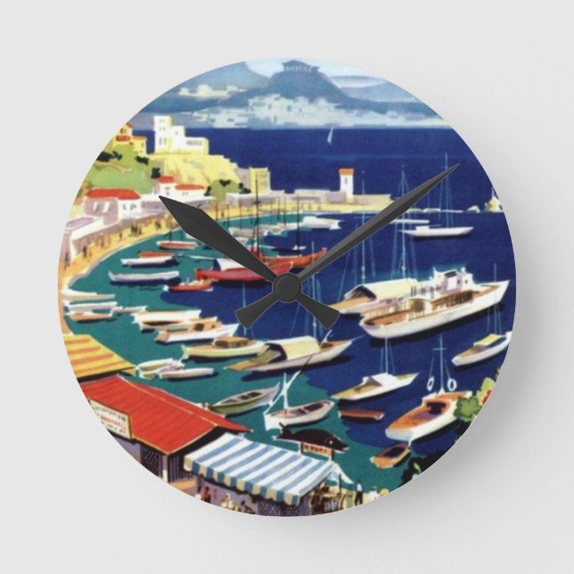 Reloj Redondo Mediano Viajes de época Atenas Grecia (Anverso)