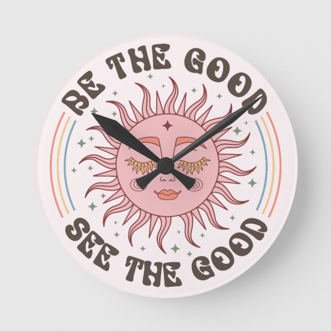 Reloj Redondo Mediano Vibes positivas (Anverso)
